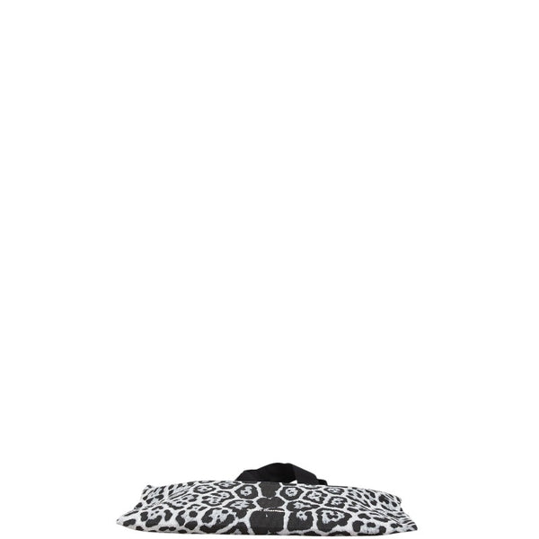 サンローラン レオパード プリント トートバッグ ブラック グレー コットン リサイクルコットン レディース SAINT LAURENT 【中古】