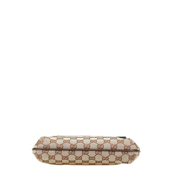 グッチ GGキャンバス 斜め掛け ショルダーバッグ 122798 ベージュ ブラウン キャンバス レザー レディース GUCCI 【中古】