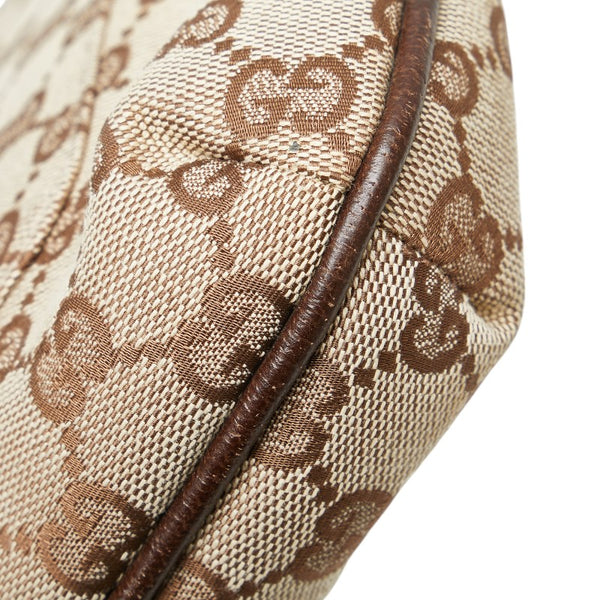 グッチ GGキャンバス 斜め掛け ショルダーバッグ 122798 ベージュ ブラウン キャンバス レザー レディース GUCCI 【中古】