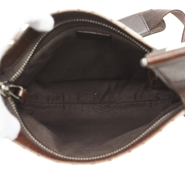 グッチ GGキャンバス 斜め掛け ショルダーバッグ 122798 ベージュ ブラウン キャンバス レザー レディース GUCCI 【中古】