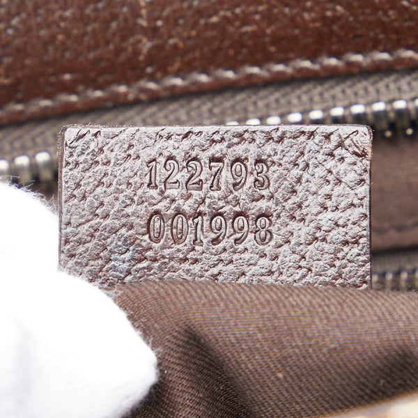 グッチ GGキャンバス 斜め掛け ショルダーバッグ 122798 ベージュ ブラウン キャンバス レザー レディース GUCCI 【中古】