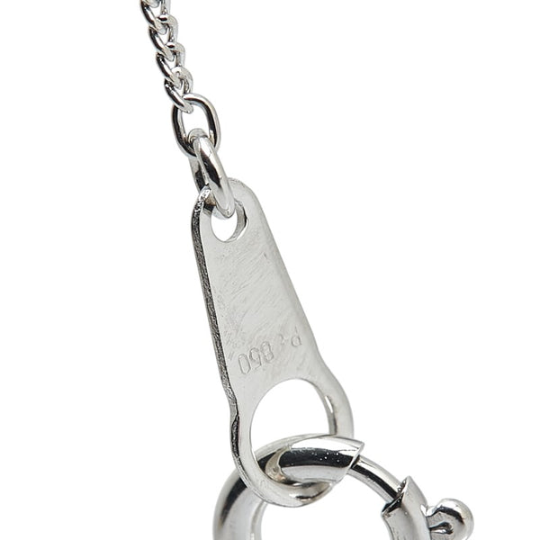 Pt900 プラチナ Pt850 プラチナ ダイヤ0.18ct 雫 モチーフ ペンダントネックレス レディース 【中古】