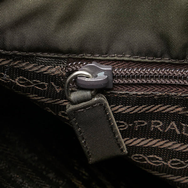 プラダ 三角ロゴプレート ハンドバッグ トートバッグ カーキグリーン ナイロン レディース PRADA 【中古】
