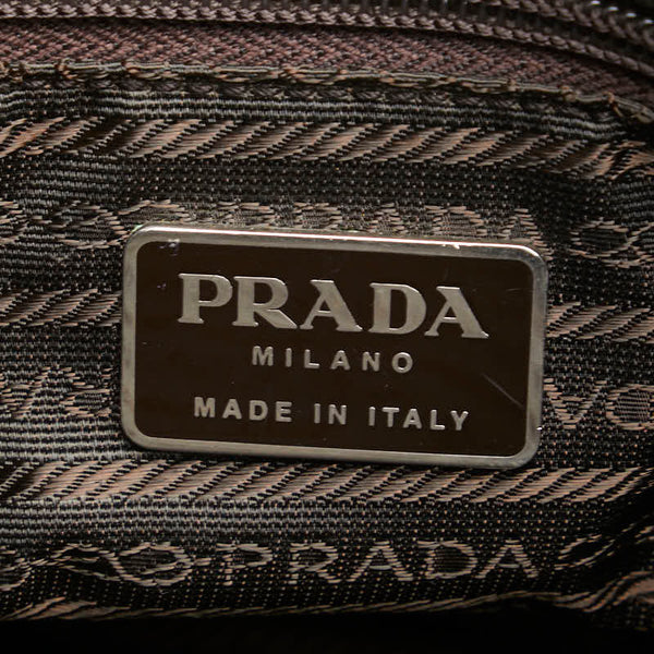 プラダ 三角ロゴプレート ハンドバッグ トートバッグ カーキグリーン ナイロン レディース PRADA 【中古】