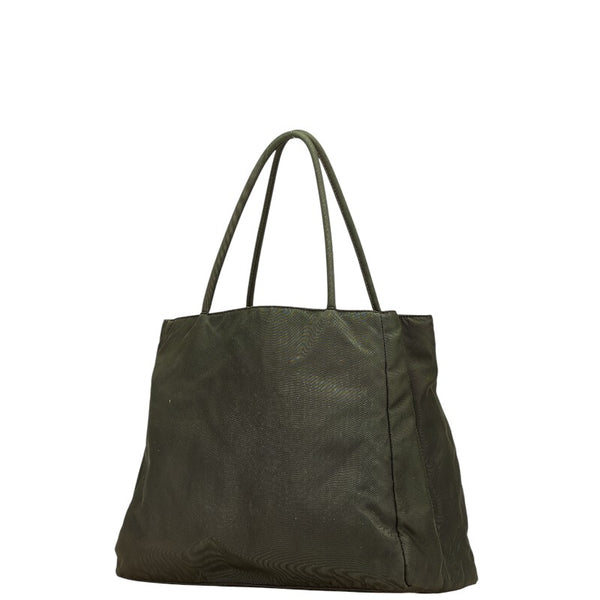 プラダ 三角ロゴプレート ハンドバッグ トートバッグ カーキグリーン ナイロン レディース PRADA 【中古】