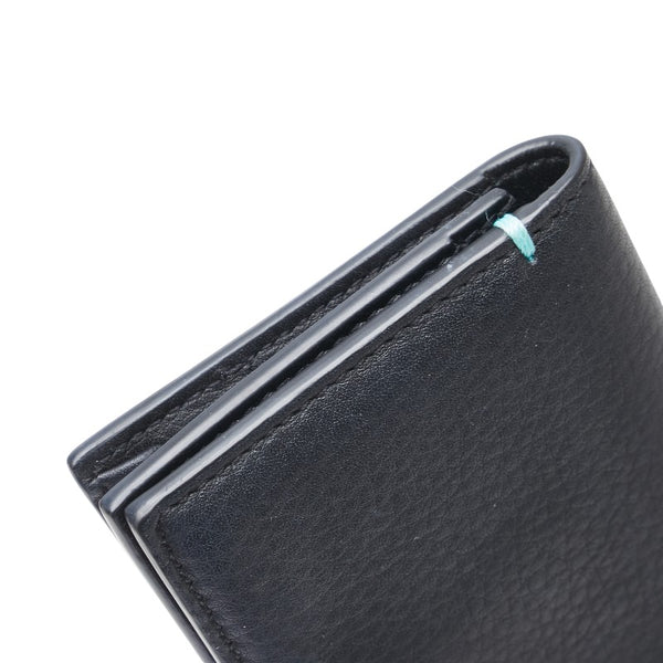 ティファニー ロゴ カードケース ブラック レザー レディース TIFFANY&Co. 【中古】