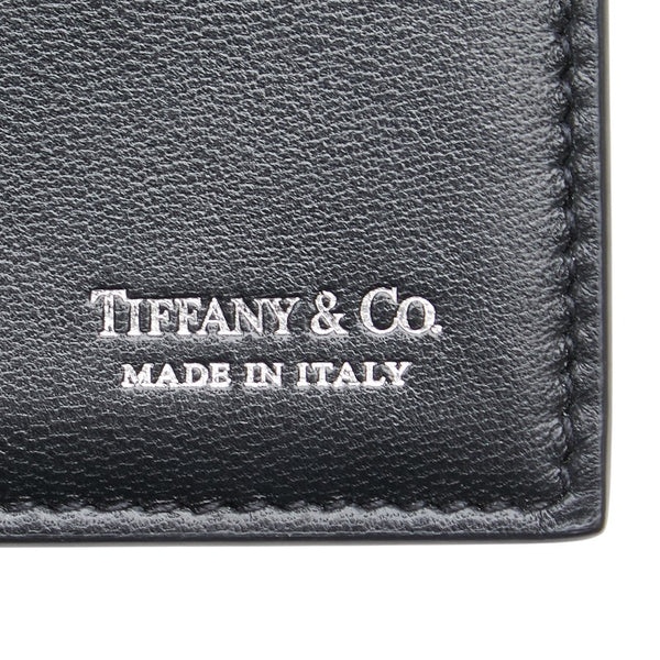 ティファニー ロゴ カードケース ブラック レザー レディース TIFFANY&Co. 【中古】