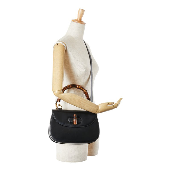 グッチ バンブー ハンドバッグ ショルダーバッグ 2WAY 000 46 ブラック レザー レディース GUCCI 【中古】