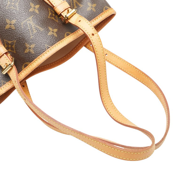 ルイ ヴィトン モノグラム プチ バケットPM トートバッグ ショルダーバッグ M42238 ブラウン PVC レザー レディース LOUIS VUITTON 【中古】