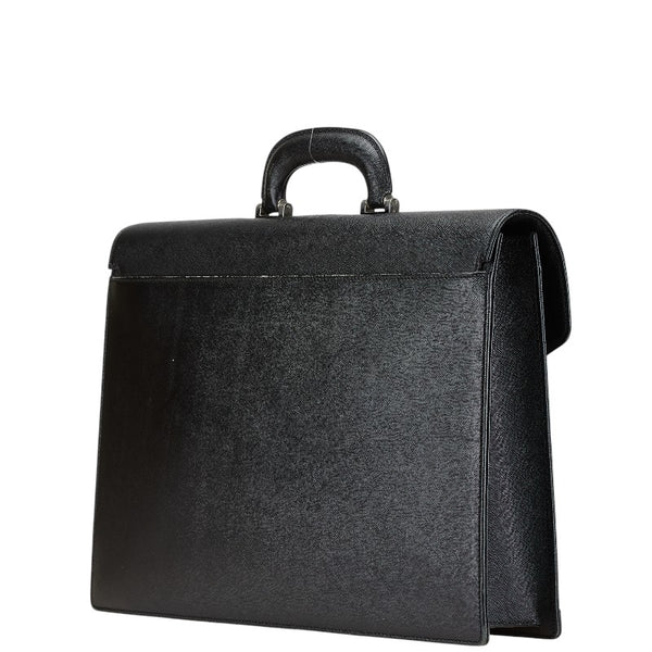 バーバリー ビジネスバッグ ブラック レザー メンズ BURBERRY 【中古】