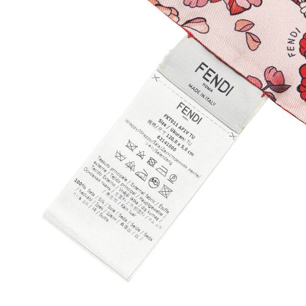 フェンディ ツイリー ズッカ 桜 さくら スカーフ ピンク レッド シルク レディース FENDI 【中古】