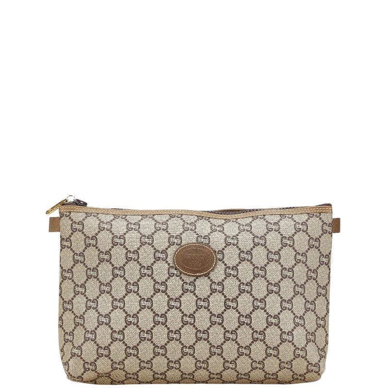 グッチ GGプラス クラッチバッグ セカンドバッグ グレー カーキグリーン PVC レザー レディース GUCCI 【中古】