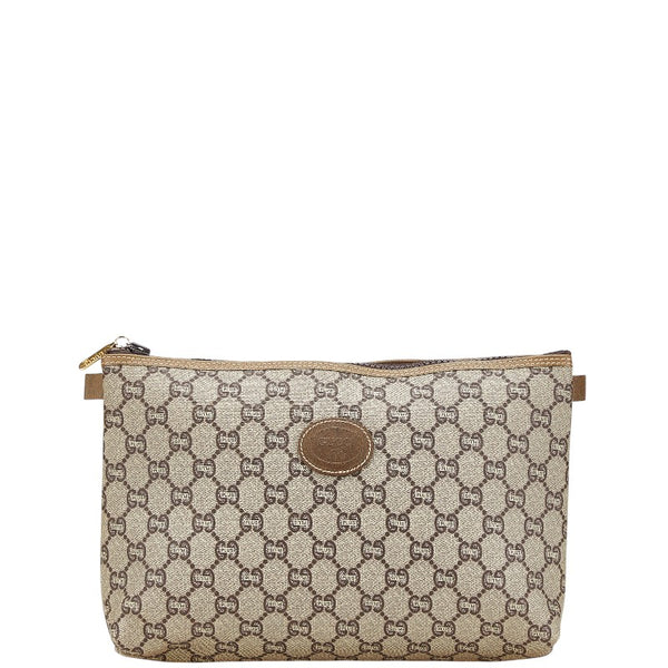 グッチ GGプラス クラッチバッグ セカンドバッグ グレー カーキグリーン PVC レザー レディース GUCCI 【中古】