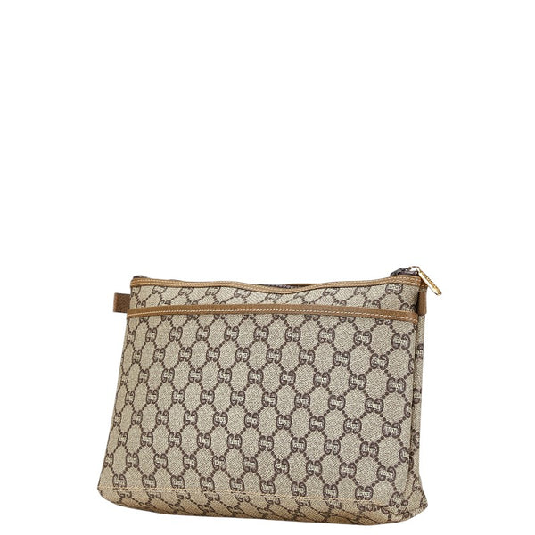 グッチ GGプラス クラッチバッグ セカンドバッグ グレー カーキグリーン PVC レザー レディース GUCCI 【中古】