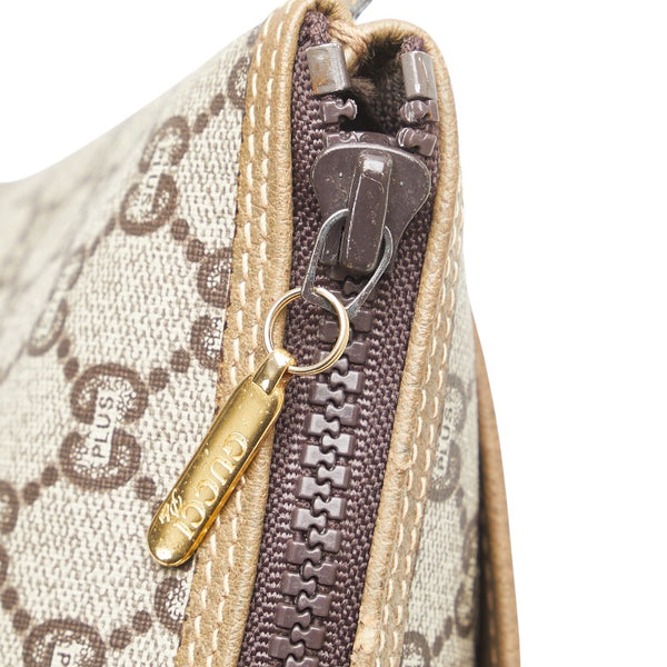 グッチ GGプラス クラッチバッグ セカンドバッグ グレー カーキグリーン PVC レザー レディース GUCCI 【中古】