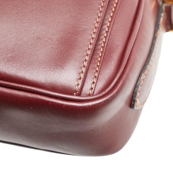 カルティエ マストライン 斜め掛け ショルダーバッグ ワインレッド ボルドー レザー レディース CARTIER 【中古】