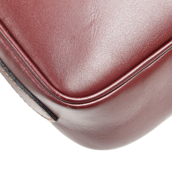 カルティエ マストライン 斜め掛け ショルダーバッグ ワインレッド ボルドー レザー レディース CARTIER 【中古】