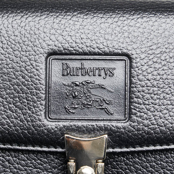 バーバリー ノバチェック ハンドバッグ ブラック レザー レディース BURBERRY 【中古】