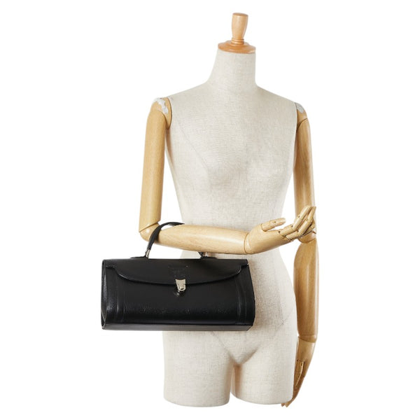バーバリー ノバチェック ハンドバッグ ブラック レザー レディース BURBERRY 【中古】