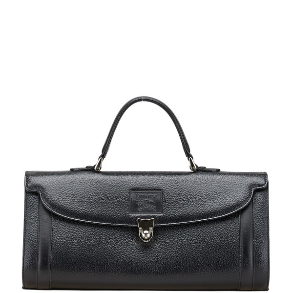バーバリー ノバチェック ハンドバッグ ブラック レザー レディース BURBERRY 【中古】