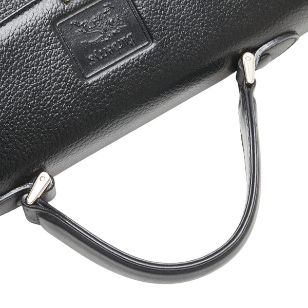 バーバリー ノバチェック ハンドバッグ ブラック レザー レディース BURBERRY 【中古】