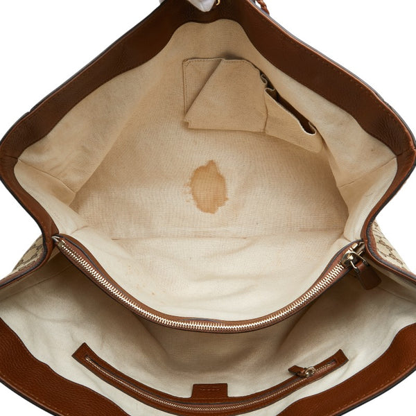 グッチ GGキャンバス バンブー タッセル ショルダーバッグ トートバッグ 269945 ベージュ ブラウン キャンバス レザー レディース GUCCI 【中古】