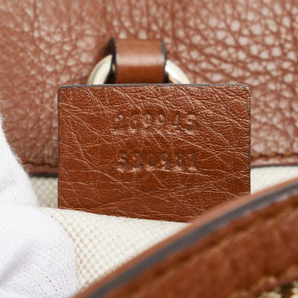 グッチ GGキャンバス バンブー タッセル ショルダーバッグ トートバッグ 269945 ベージュ ブラウン キャンバス レザー レディース GUCCI 【中古】