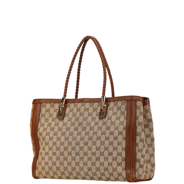 グッチ GGキャンバス バンブー タッセル ショルダーバッグ トートバッグ 269945 ベージュ ブラウン キャンバス レザー レディース GUCCI 【中古】
