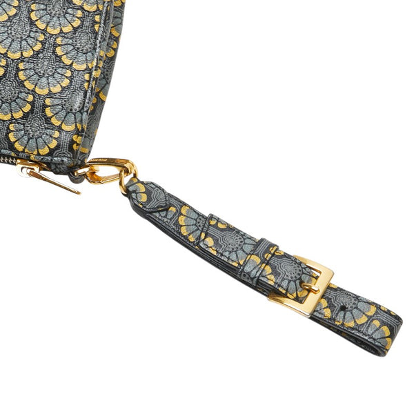 ミュウミュウ マドラスプリント クラッチバッグ 5NE455 グレー マルチカラー レザー レディース MIUMIU 【中古】