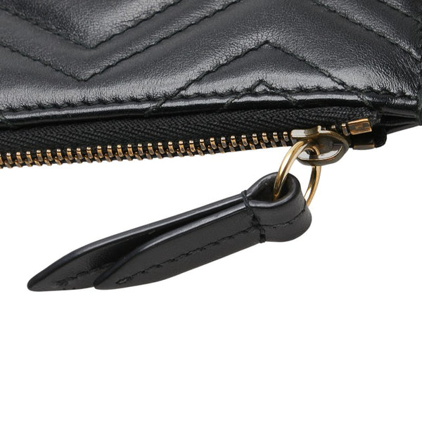 グッチ GGマーモント カードケース コインケース ブラック レザー レディース GUCCI 【中古】