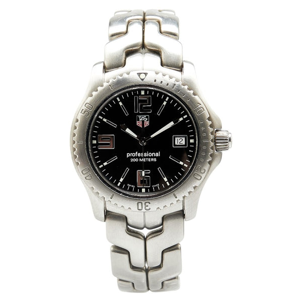 タグホイヤー リンク 腕時計 WT1110 クオーツ ブラック文字盤 ステンレススチール メンズ TAG HEUER 【中古】
