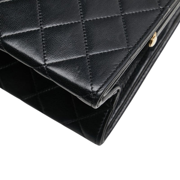 シャネル マトラッセ ココマーク チェーン ショルダーバッグ ブラック ラムスキン レディース CHANEL 【中古】