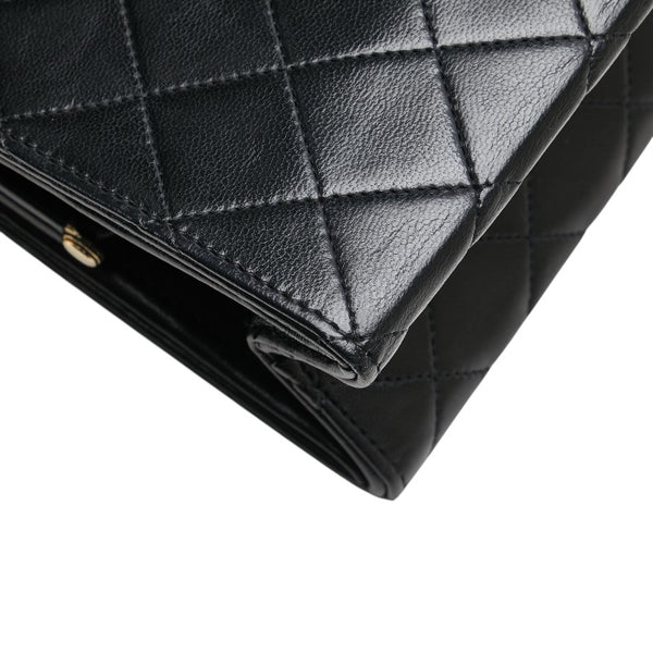 シャネル マトラッセ ココマーク チェーン ショルダーバッグ ブラック ラムスキン レディース CHANEL 【中古】