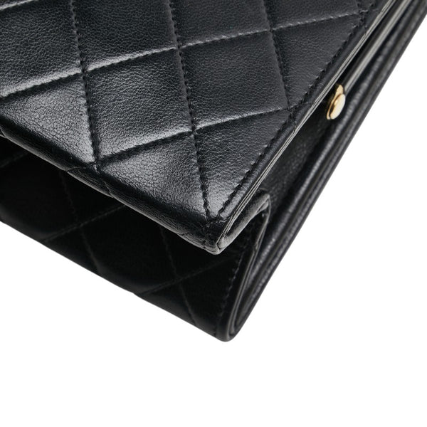シャネル マトラッセ ココマーク チェーン ショルダーバッグ ブラック ラムスキン レディース CHANEL 【中古】