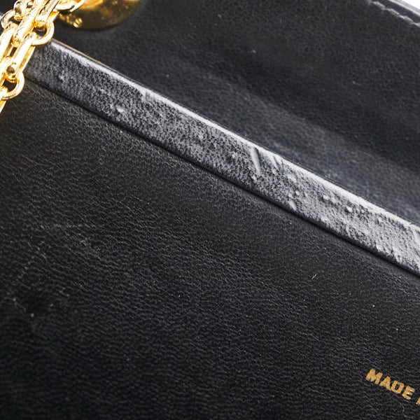 シャネル マトラッセ ココマーク チェーン ショルダーバッグ ブラック ラムスキン レディース CHANEL 【中古】