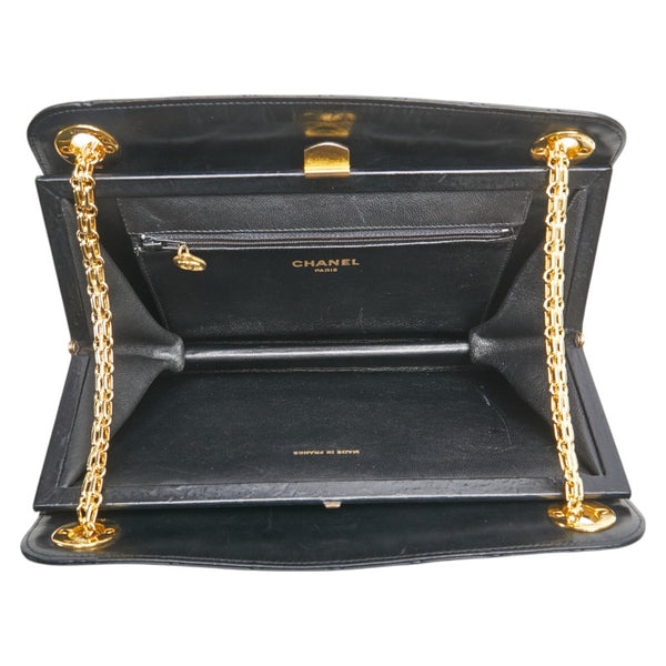 シャネル マトラッセ ココマーク チェーン ショルダーバッグ ブラック ラムスキン レディース CHANEL 【中古】
