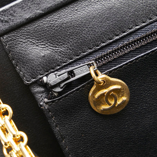シャネル マトラッセ ココマーク チェーン ショルダーバッグ ブラック ラムスキン レディース CHANEL 【中古】
