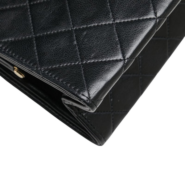 シャネル マトラッセ ココマーク チェーン ショルダーバッグ ブラック ラムスキン レディース CHANEL 【中古】