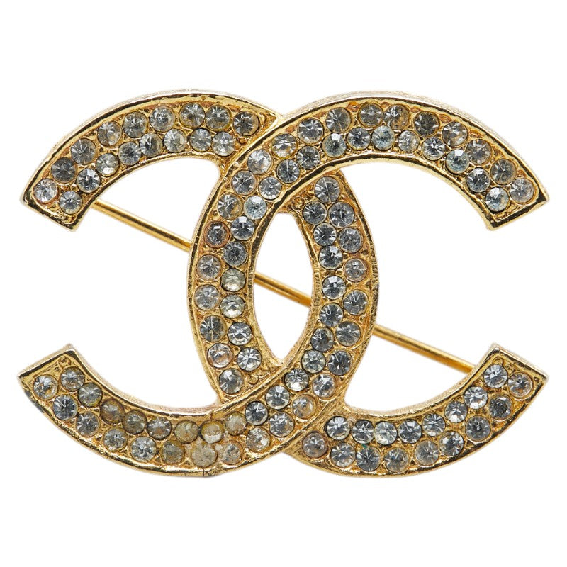 シャネル ココマーク ブローチ ゴールド メッキ ラインストーン レディース CHANEL 【中古】