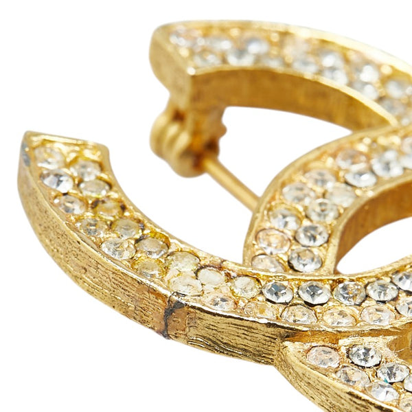 シャネル ココマーク ブローチ ゴールド メッキ ラインストーン レディース CHANEL 【中古】