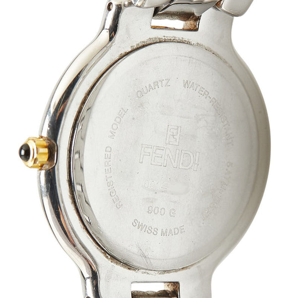 フェンディ 腕時計 900G クオーツ ブラック文字盤 ステンレススチール メッキ レディース FENDI 【中古】