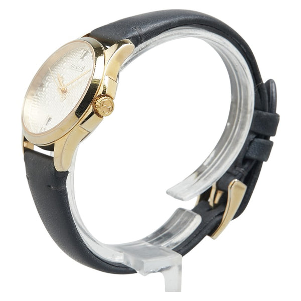 グッチ Gタイムレス 腕時計 126.5 クオーツ シルバー文字盤 ステンレススチール レザー レディース GUCCI 【中古】