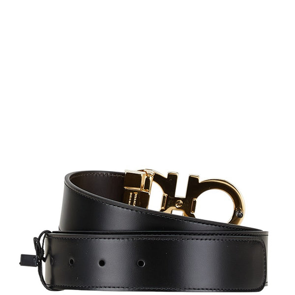 サルヴァトーレフェラガモ ダブルガンチーニ リバーシブル ベルト 0586940 ブラック ブラウン レザー メンズ Salvatore Ferragamo 【中古】