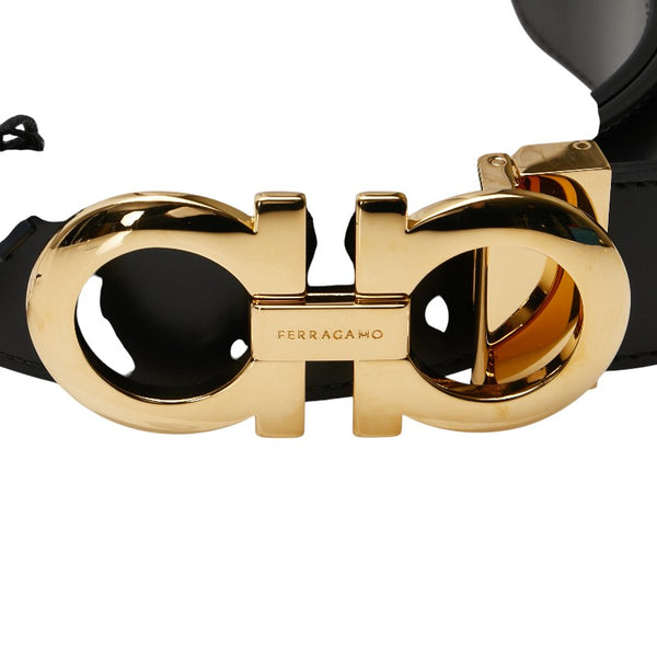 サルヴァトーレフェラガモ ダブルガンチーニ リバーシブル ベルト 0586940 ブラック ブラウン レザー メンズ Salvatore Ferragamo 【中古】