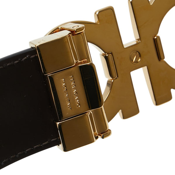 サルヴァトーレフェラガモ ダブルガンチーニ リバーシブル ベルト 0586940 ブラック ブラウン レザー メンズ Salvatore Ferragamo 【中古】