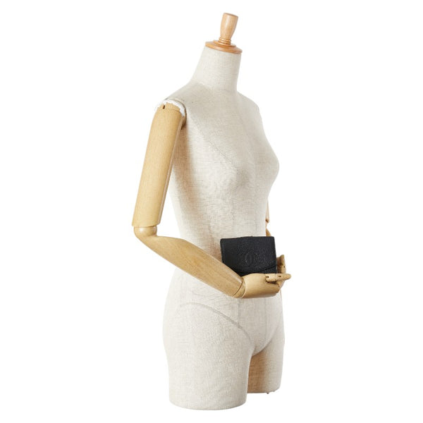 シャネル ココマーク Wホック 二つ折り財布 A13496 ブラック キャビアスキン レディース CHANEL 【中古】