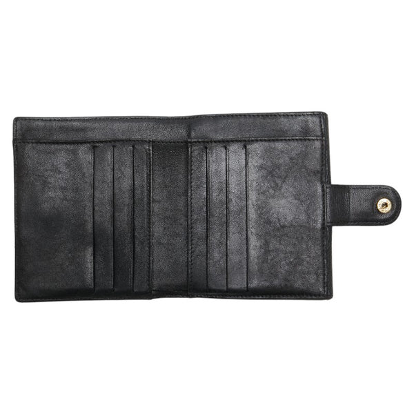 シャネル ココマーク Wホック 二つ折り財布 A13496 ブラック キャビアスキン レディース CHANEL 【中古】
