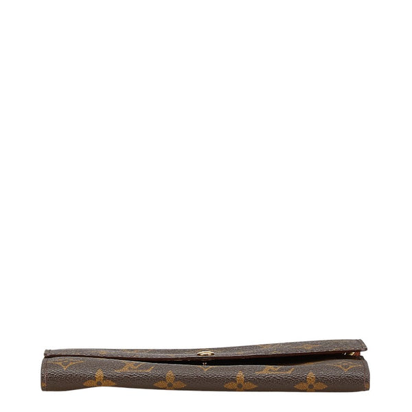 ルイ ヴィトン モノグラム ポルト モネ クレディ 長財布 M61725 ブラウン PVC レザー レディース LOUIS VUITTON 【中古】