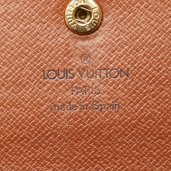 ルイ ヴィトン モノグラム ポルト モネ クレディ 長財布 M61725 ブラウン PVC レザー レディース LOUIS VUITTON 【中古】
