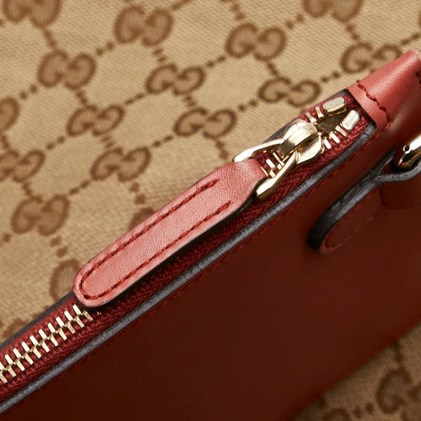 グッチ GGキャンバス トートバッグ ショルダーバッグ 247207 ベージュ ピンク キャンバス レザー レディース GUCCI 【中古】